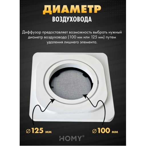 Теневая решетка Homy Air 150 AS100B без регулировки — квадрат, черная