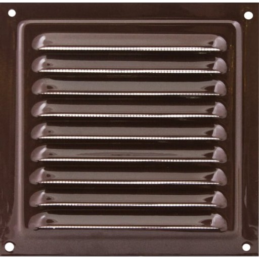 Вентиляционная решетка квадратная металлическая Вентс МВМ 200с (Коричневая)