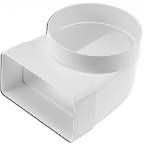 Колено 90° пластиковое для соединения прямоугольных воздуховодов с круглыми 90х220/Ø150 (92SK15KP)